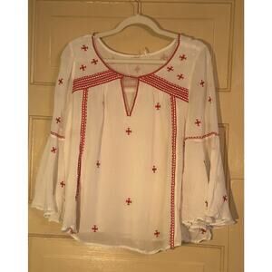 Anthropologie Floreat Adena Embroidered Blouse